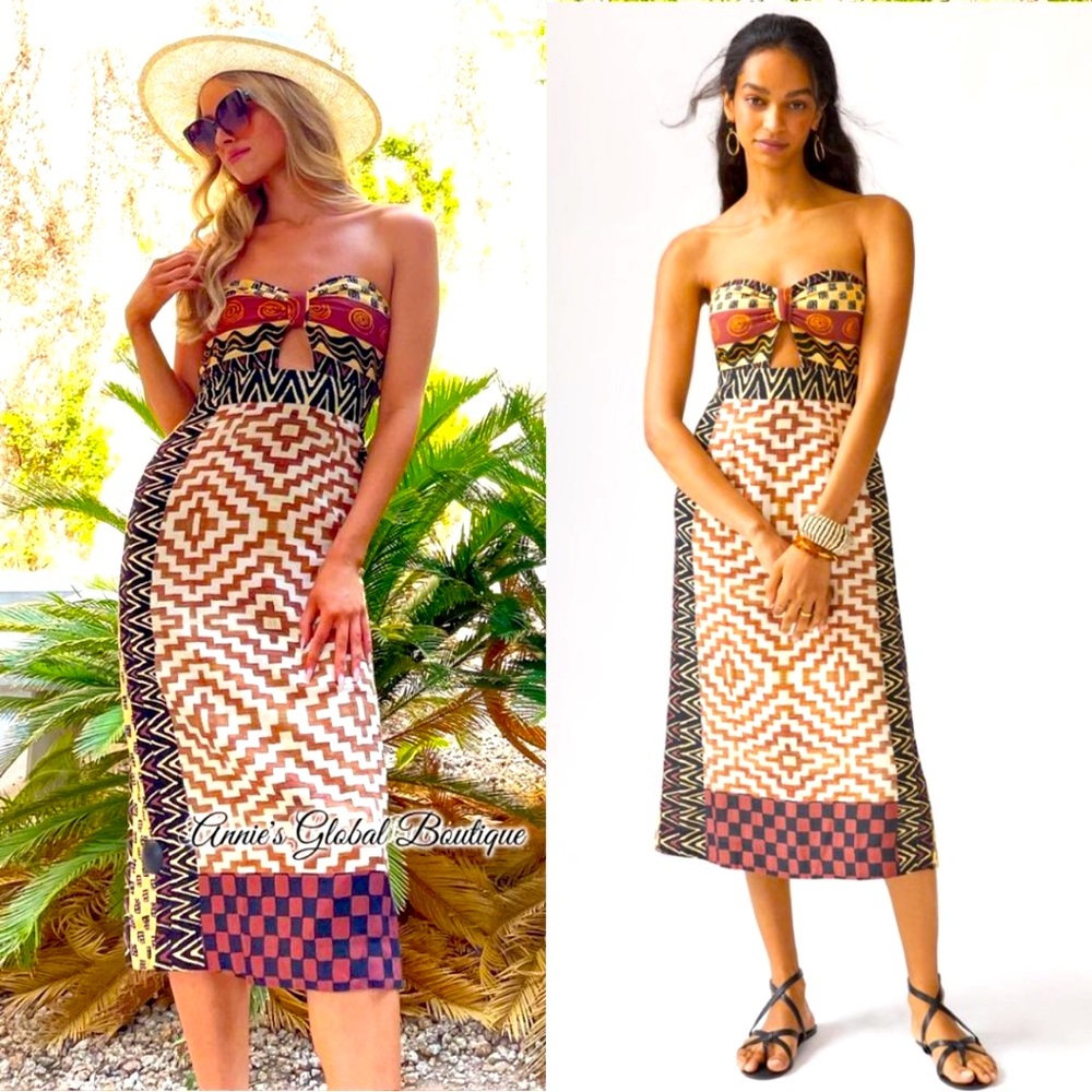 RARE NWT ANTHROPOLOGIE Verb by Pallavi Singhee Geo Cut-Out Midi Dress. Size 16W